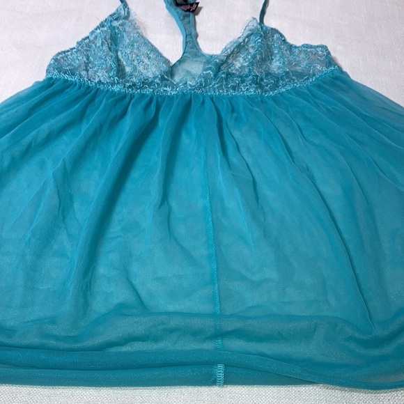 VICTORIA'S SECRET | Blue Sheer Lace Babydoll Lingerie - Picture 6 of 14